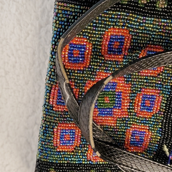 Vintage beaded, Embroidered satchel purse - Picture 9 of 11